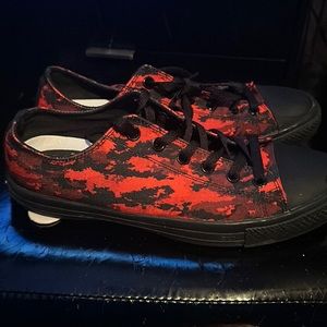 Black and red raad shoes